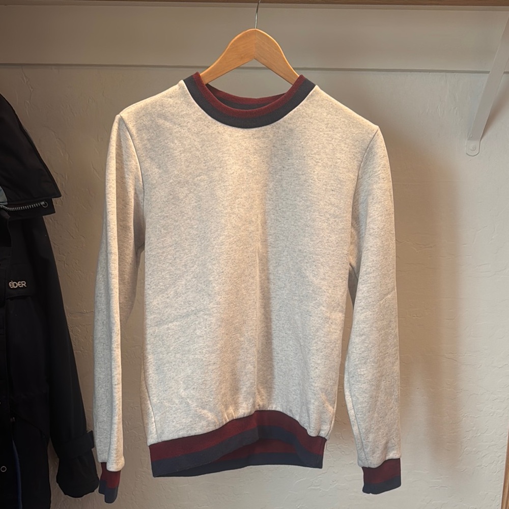 Men's Gray and Red Sweater